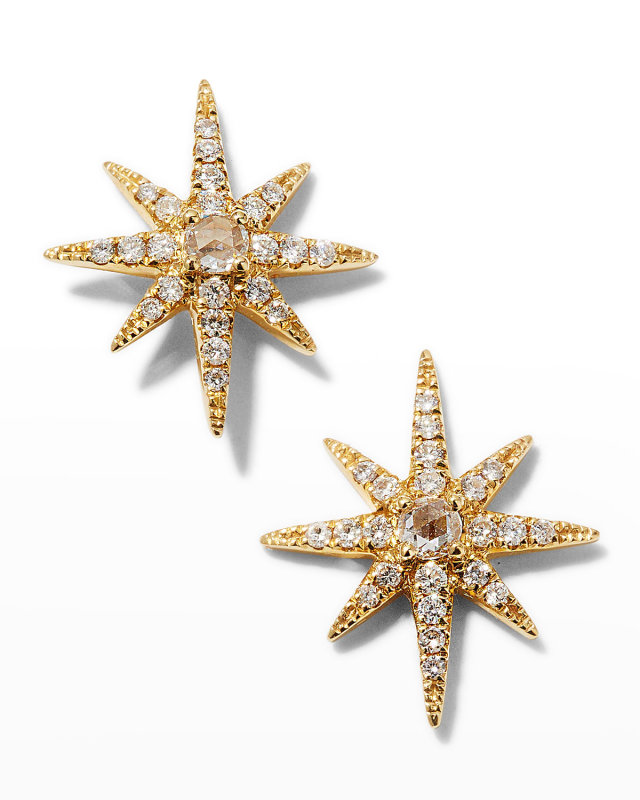 Yellow Starburst Stud Earrings